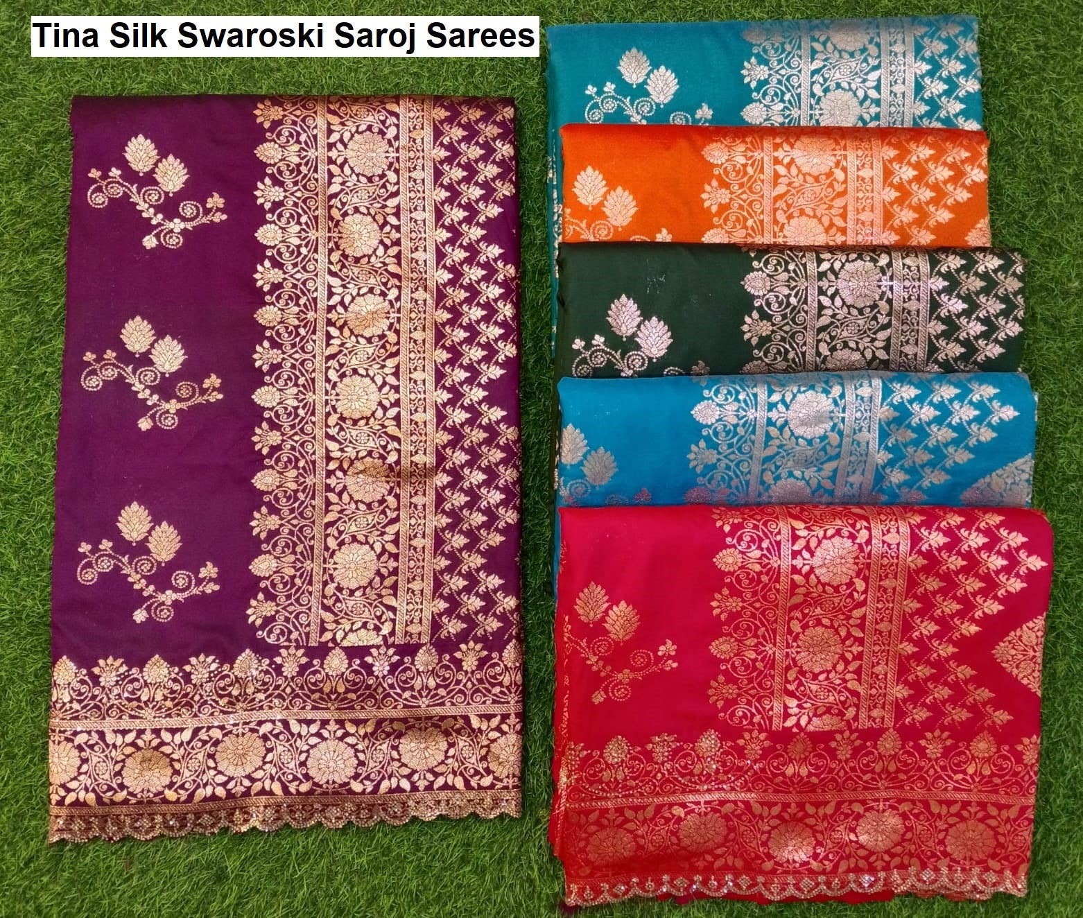Tina Silk Swaroski Saroj Pure Silk Sarees Exporter India