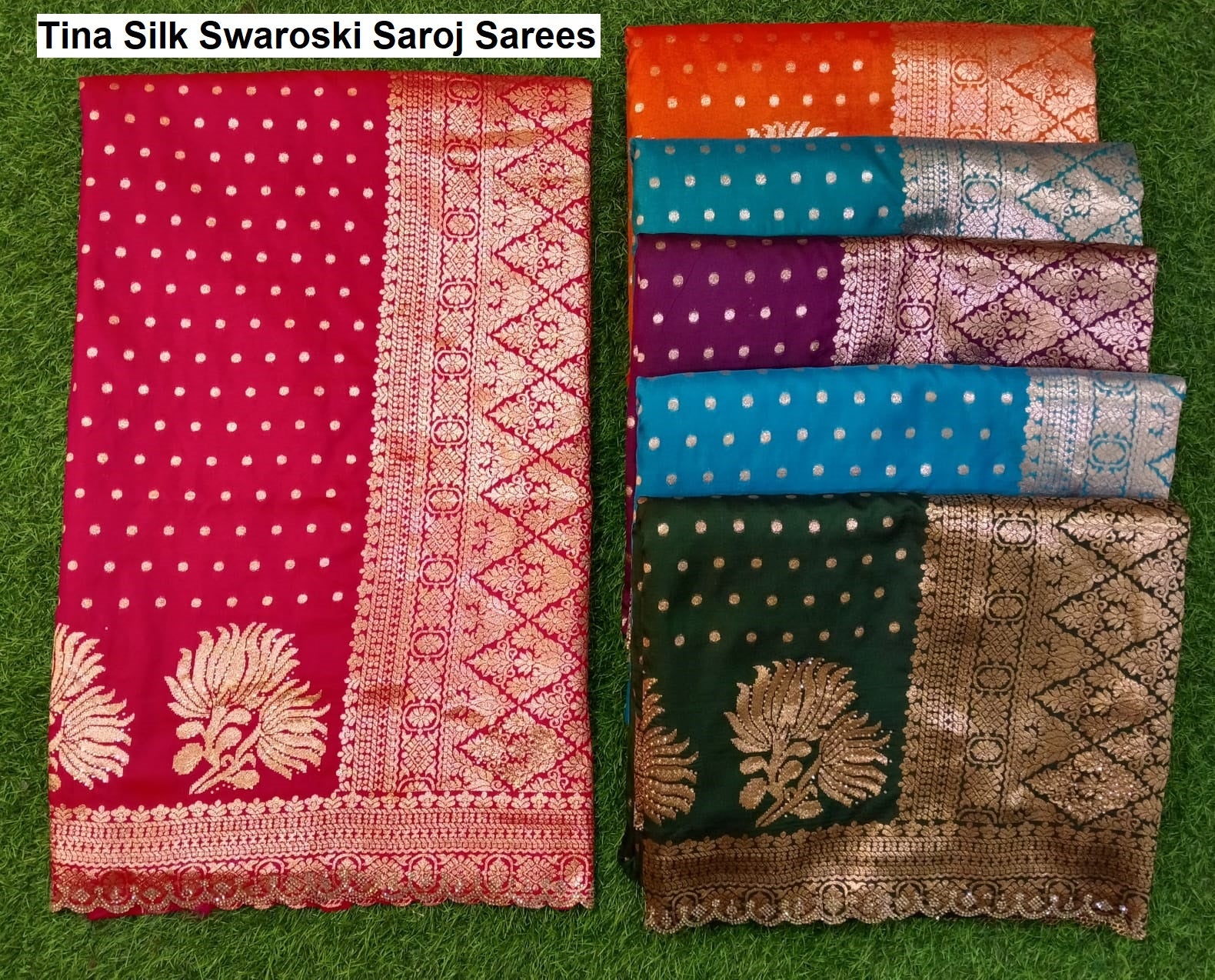 Tina Silk Swaroski Saroj Pure Silk Sarees Exporter India