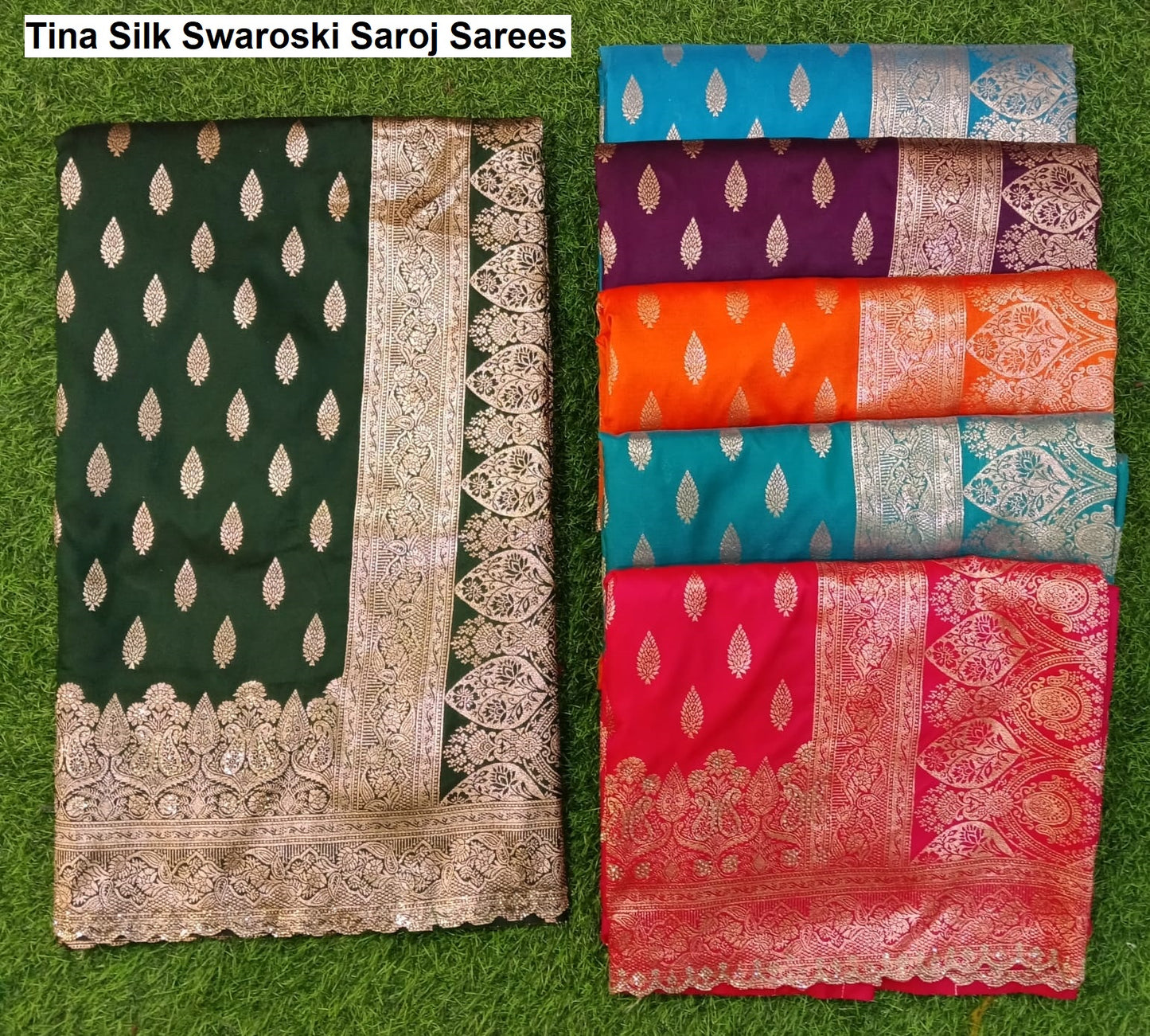 Tina Silk Swaroski Saroj Pure Silk Sarees Exporter India