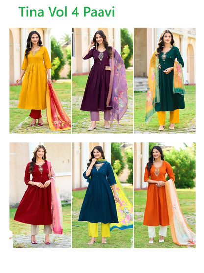 Tina Vol 4 Paavi Vertican Readymade Anarkali Suits Manufacturer Gujarat
