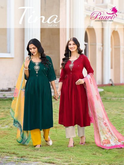 Tina Vol 4 Paavi Vertican Readymade Anarkali Suits Manufacturer Gujarat