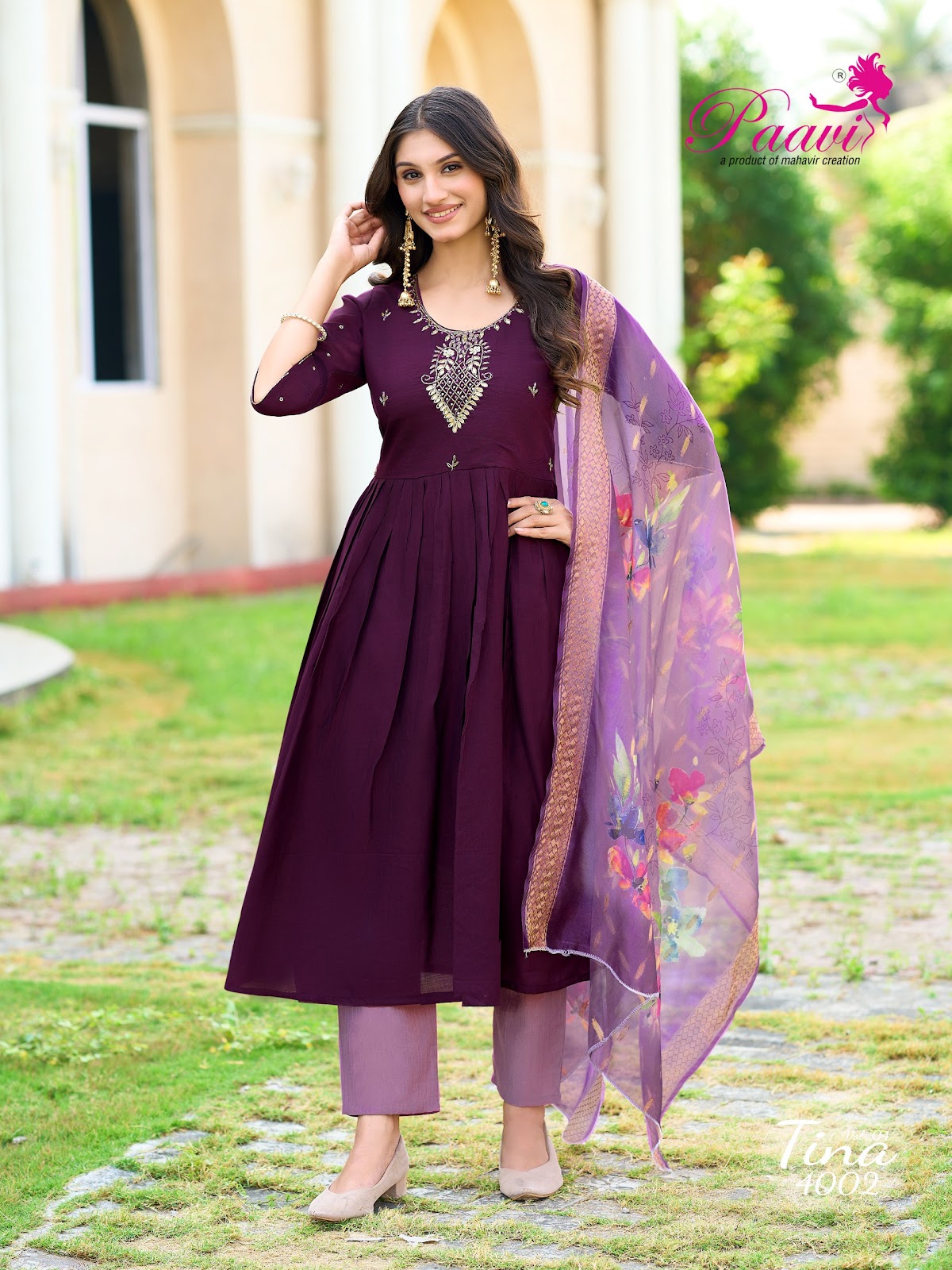Tina Vol 4 Paavi Vertican Readymade Anarkali Suits Manufacturer Gujarat