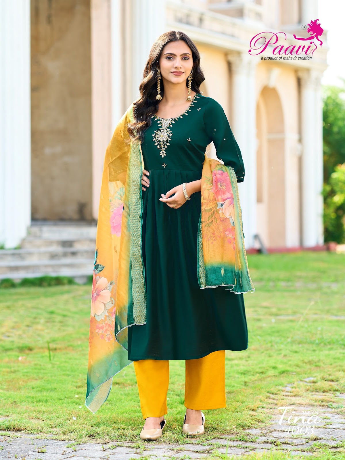 Tina Vol 4 Paavi Vertican Readymade Anarkali Suits Manufacturer Gujarat