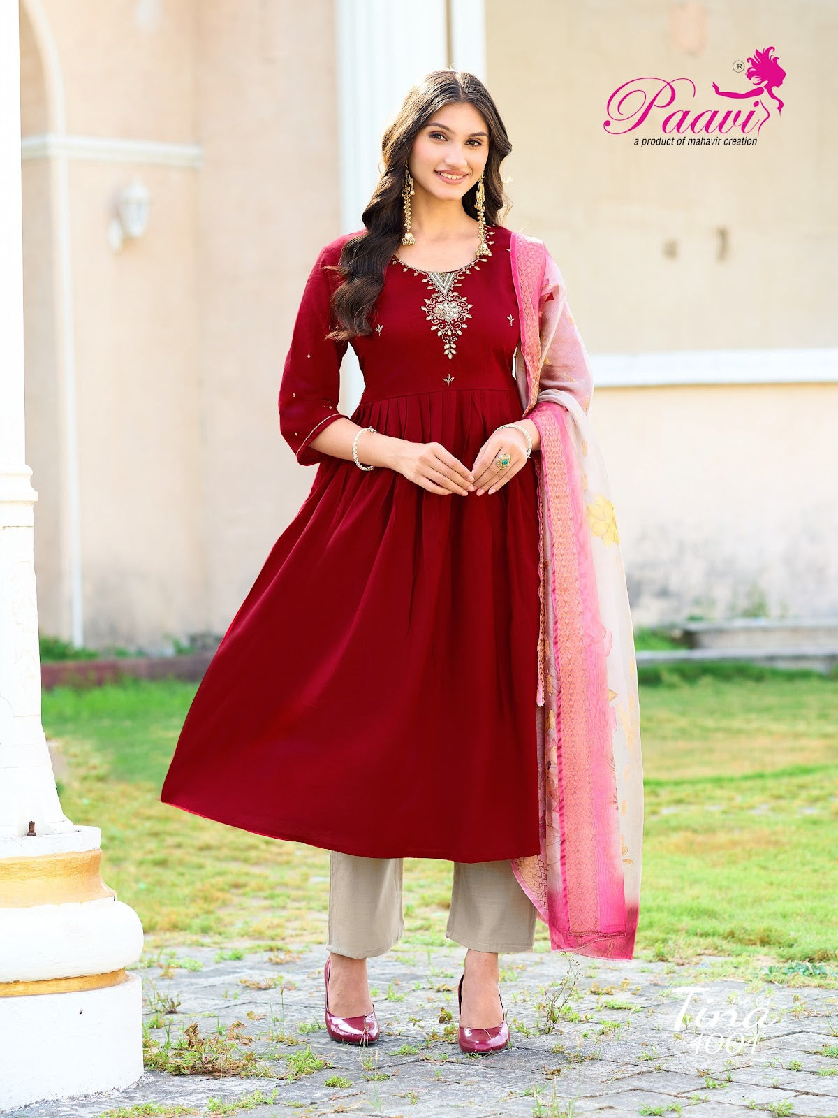 Tina Vol 4 Paavi Vertican Readymade Anarkali Suits Manufacturer Gujarat