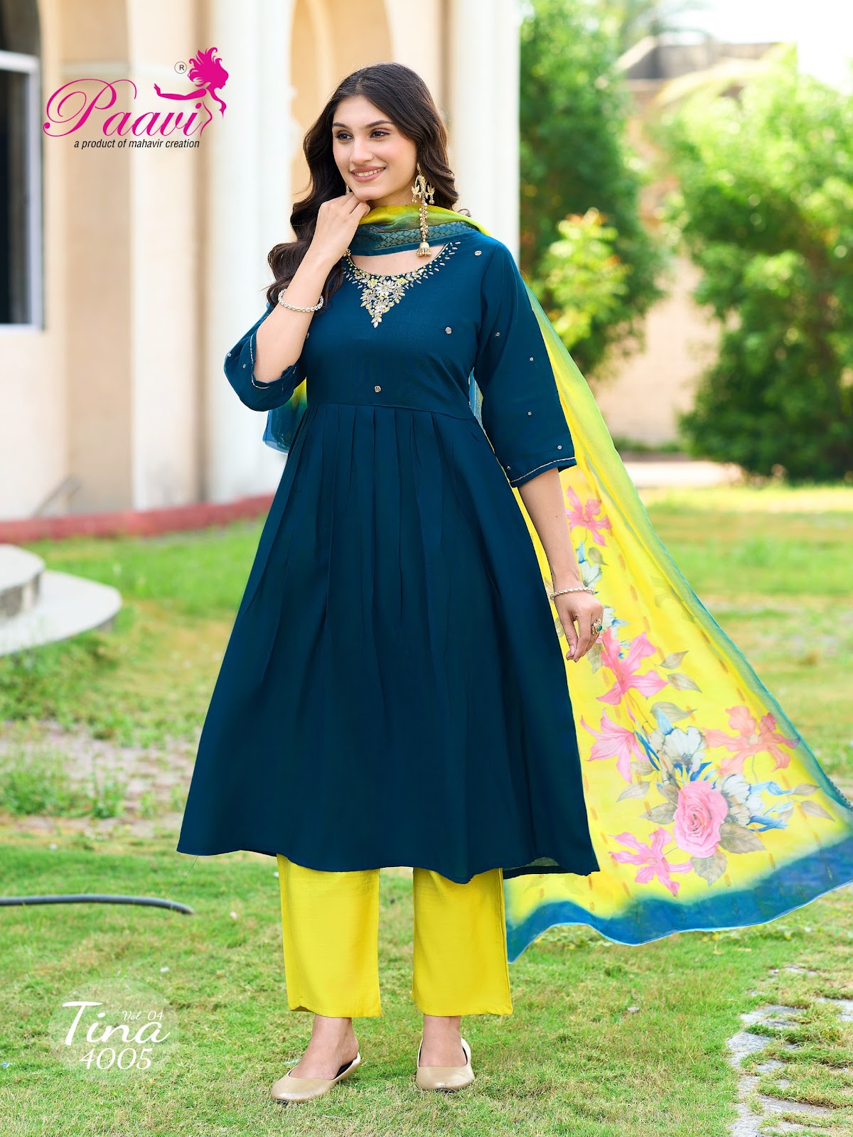 Tina Vol 4 Paavi Vertican Readymade Anarkali Suits Manufacturer Gujarat
