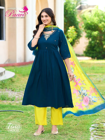 Tina Vol 4 Paavi Vertican Readymade Anarkali Suits Manufacturer Gujarat