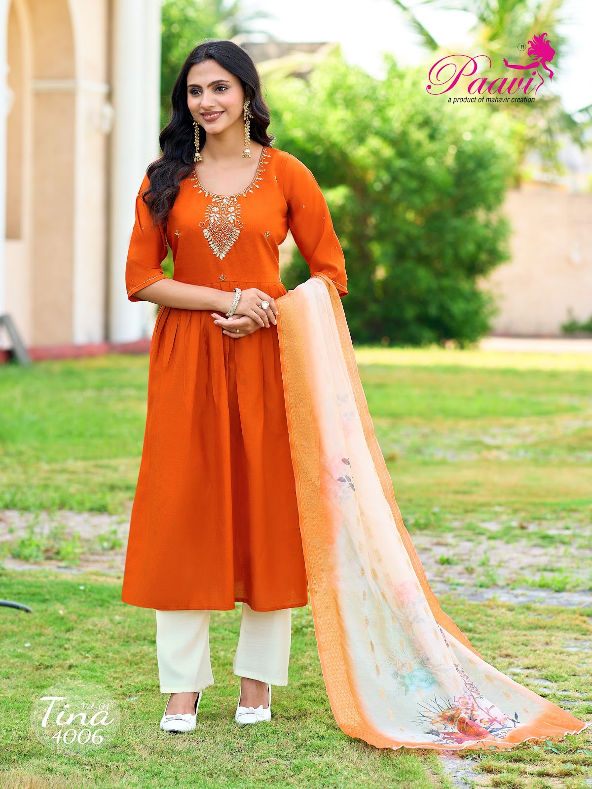 Tina Vol 4 Paavi Vertican Readymade Anarkali Suits Manufacturer Gujarat
