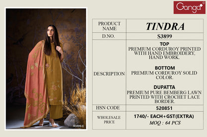 Tindra 3899 Ganga Premium Plazzo Style Suits Wholesale Rate
