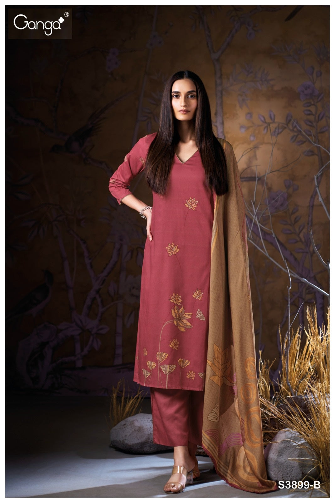 Tindra 3899 Ganga Premium Plazzo Style Suits Wholesale Rate