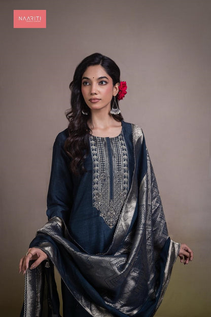 Tiqum Naariti Silk Jacquard Pant Style Suits Wholesale Price