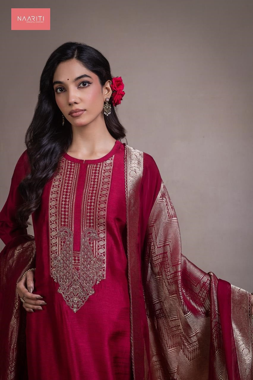 Tiqum Naariti Silk Jacquard Pant Style Suits Wholesale Price