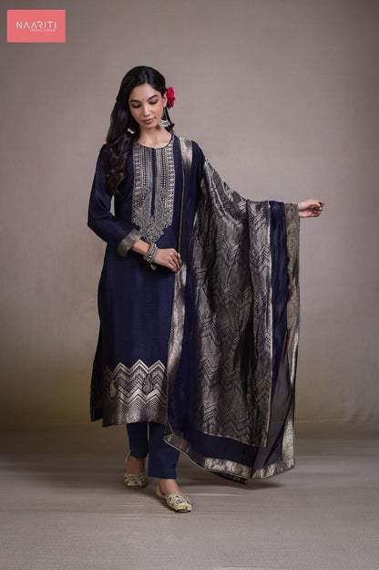 Tiqum Naariti Silk Jacquard Pant Style Suits Wholesale Price