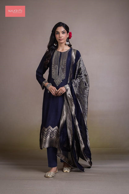 Tiqum Naariti Silk Jacquard Pant Style Suits Wholesale Price