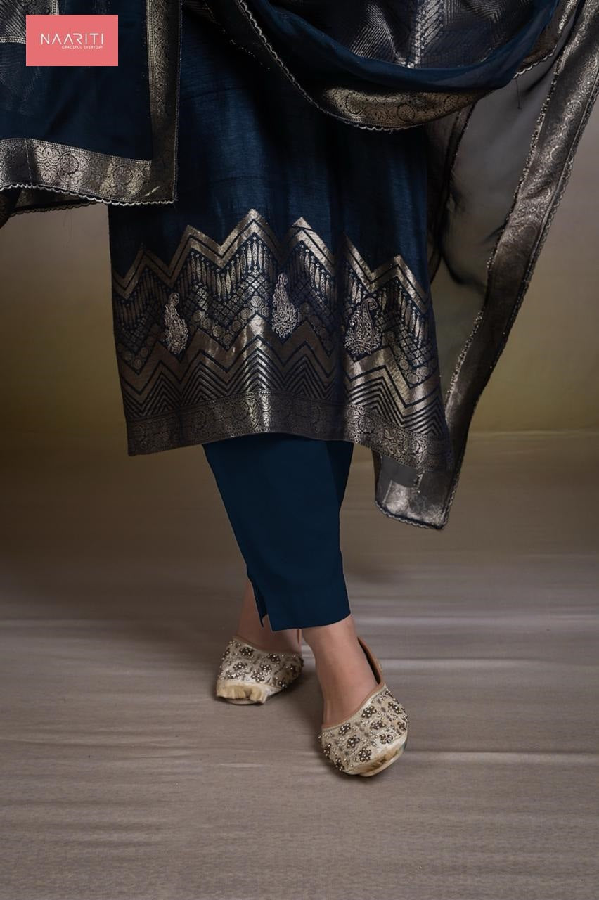 Tiqum Naariti Silk Jacquard Pant Style Suits Wholesale Price