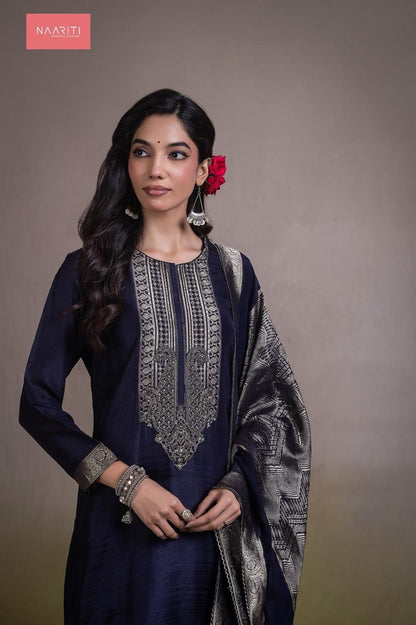 Tiqum Naariti Silk Jacquard Pant Style Suits Wholesale Price