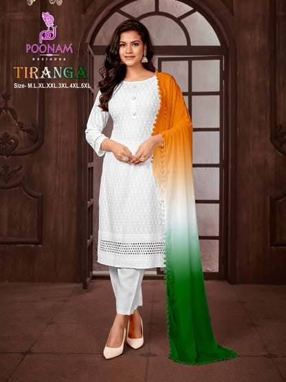 Tiranga Poonam Designer Pure Rayon Readymade Pant Style Suits Supplier India