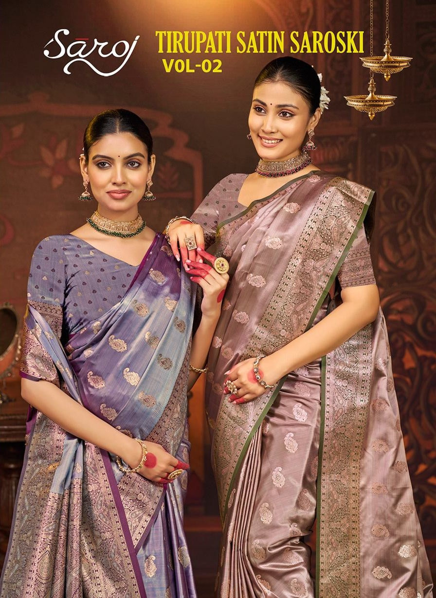 Tirupati Satin Saroski Vol 2 Saroj Sarees Wholesaler Ahmedabad