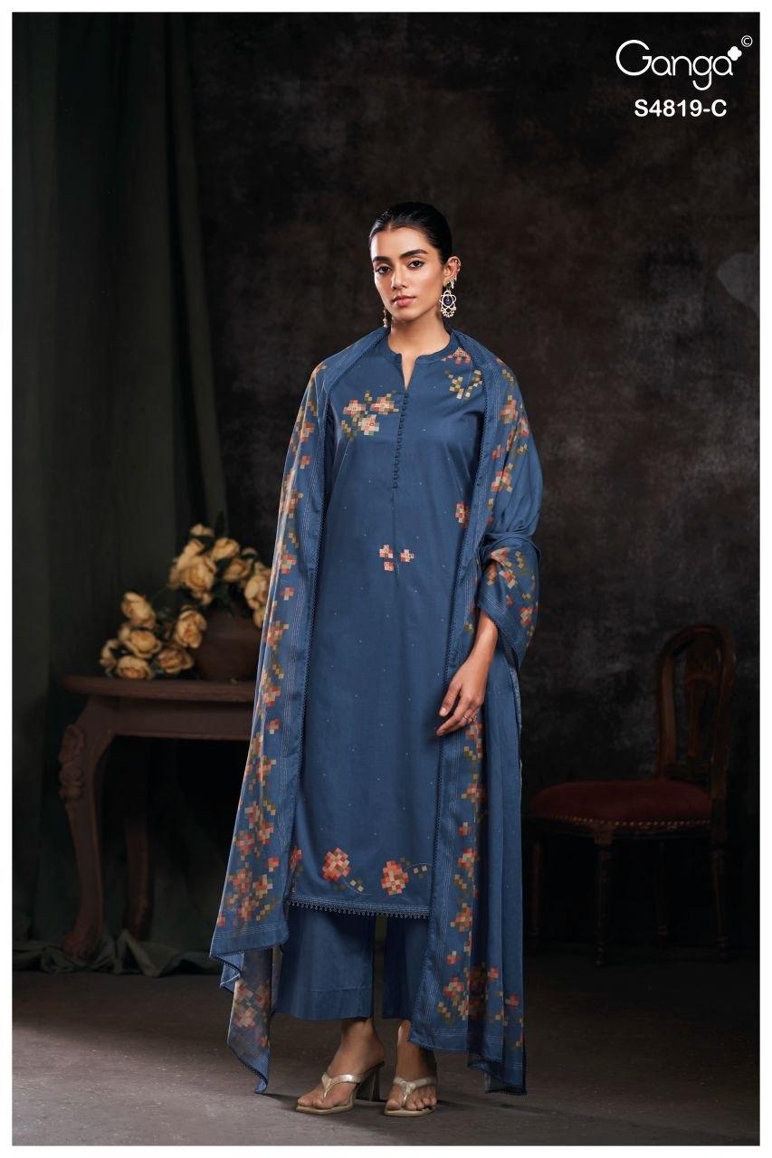 Tirzah S4819 Ganga Cotton Plazzo Style Suits Wholesale Price