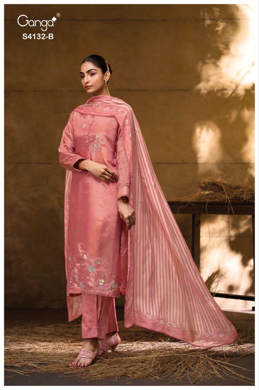 Tisha 4132 Ganga Bemberg Silk Pant Style Suits Wholesaler India