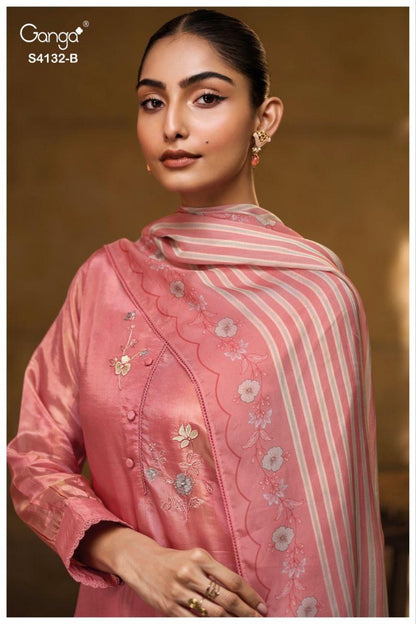 Tisha 4132 Ganga Bemberg Silk Pant Style Suits Wholesaler India