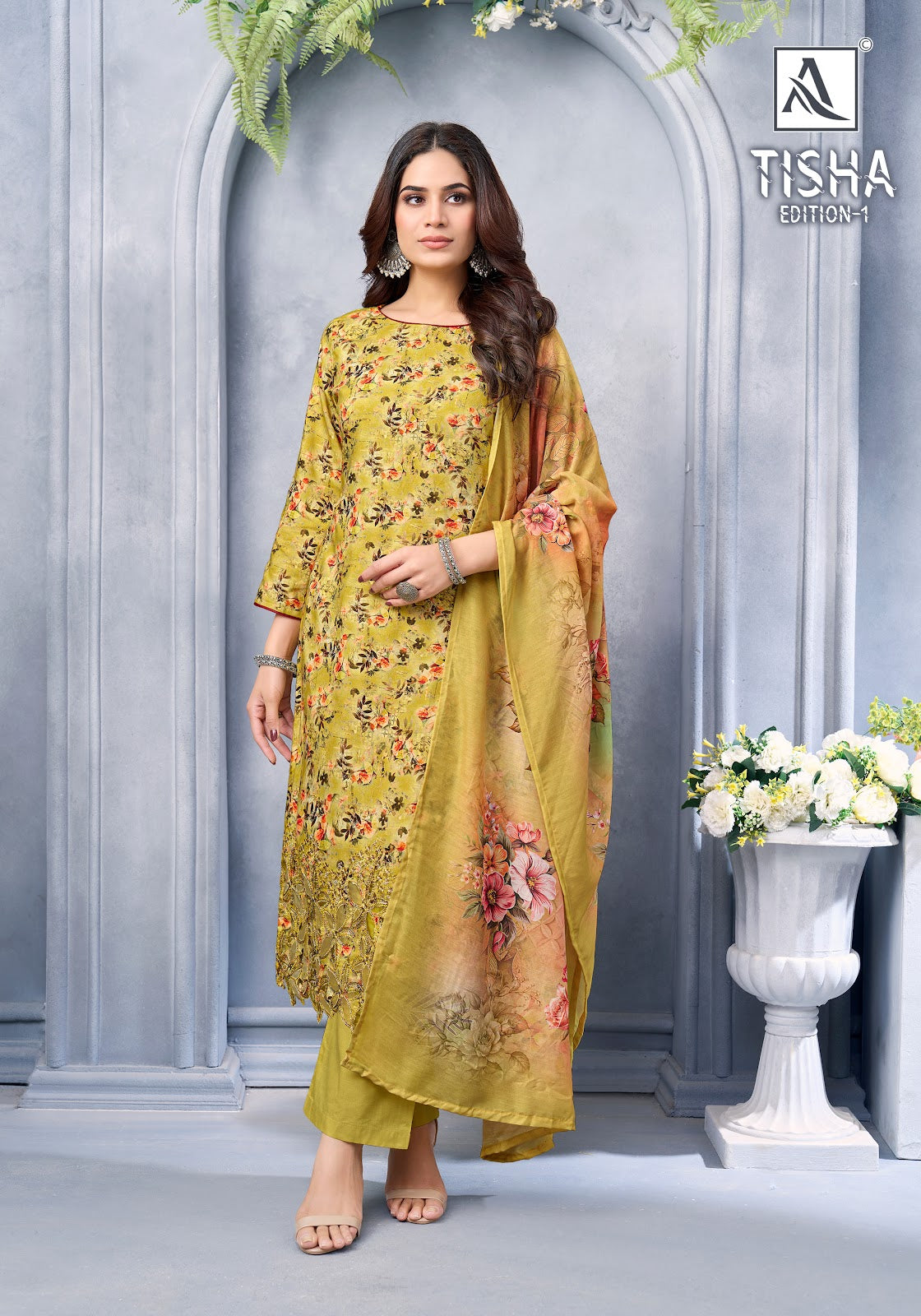 Tisha Edition 1 Alok Viscose Reyon Karachi Salwar Suits Wholesale Price