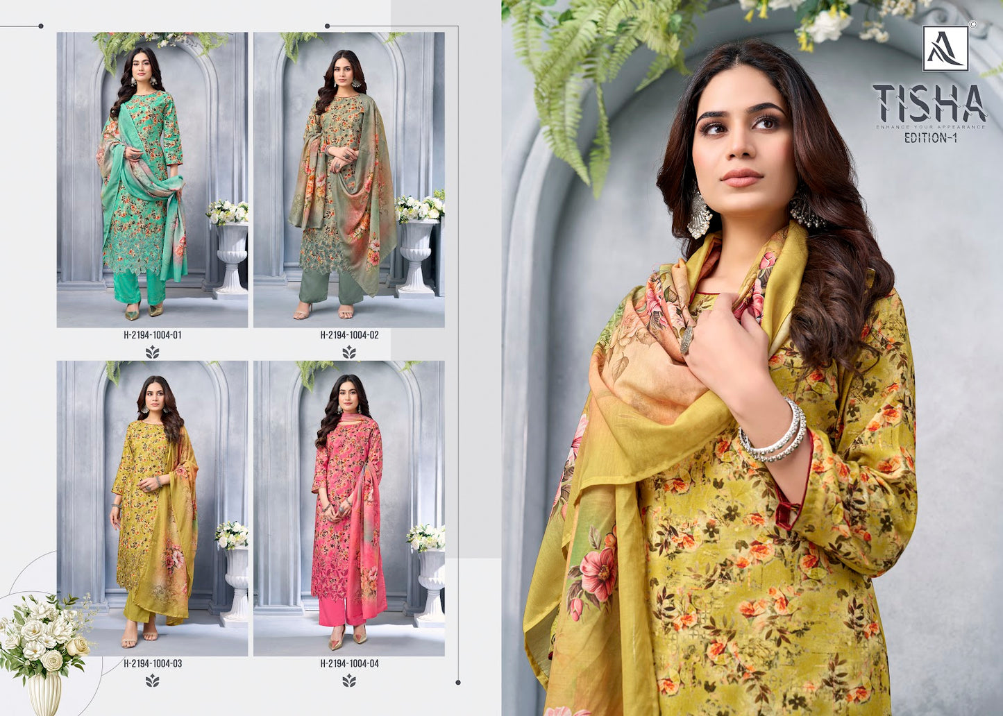 Tisha Edition 1 Alok Viscose Reyon Karachi Salwar Suits Wholesale Price
