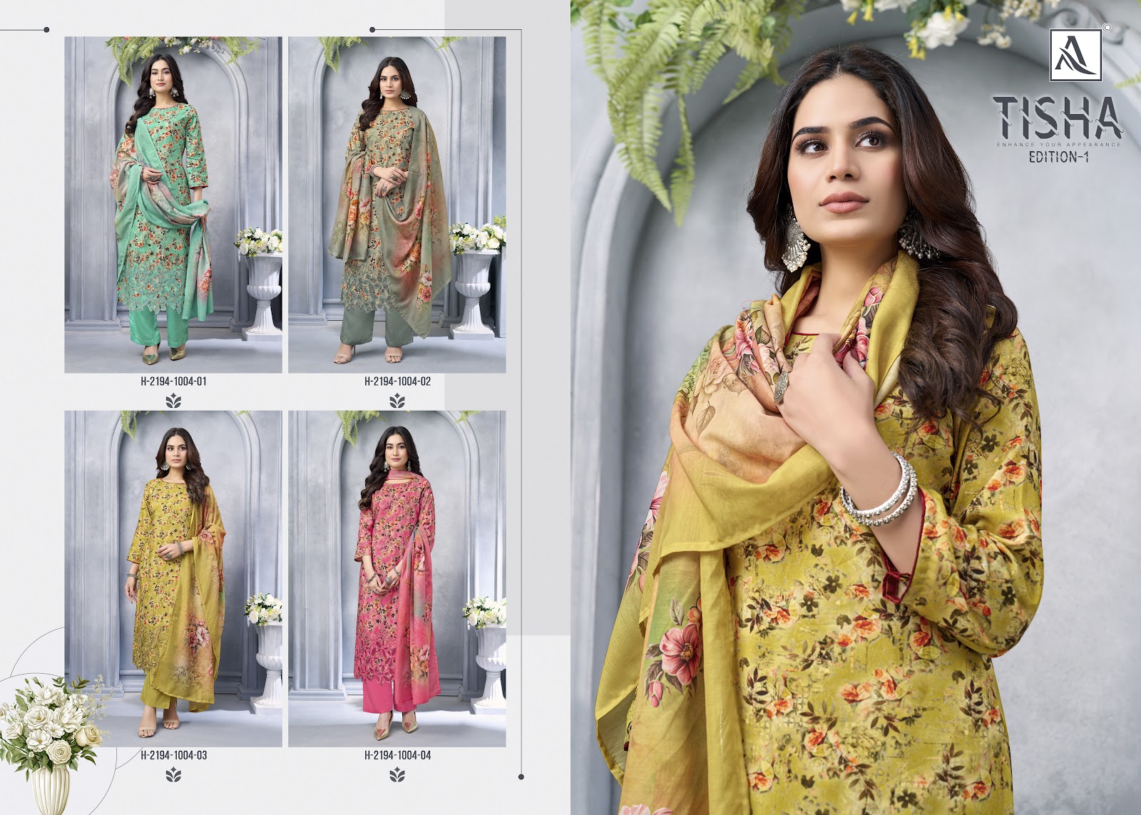 Tisha Edition 1 Alok Viscose Reyon Karachi Salwar Suits Wholesale Price
