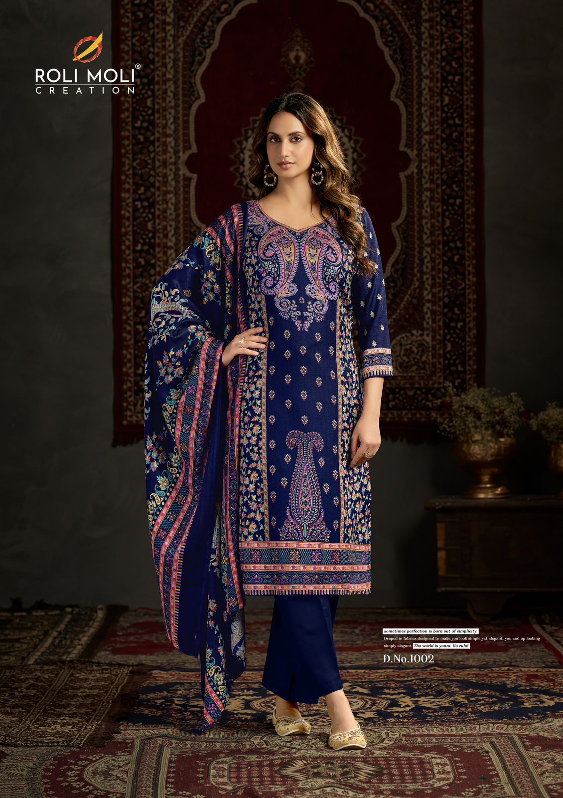 Tisha Roli Moli Karachi Pashmina Salwar Suits Manufacturer Gujarat