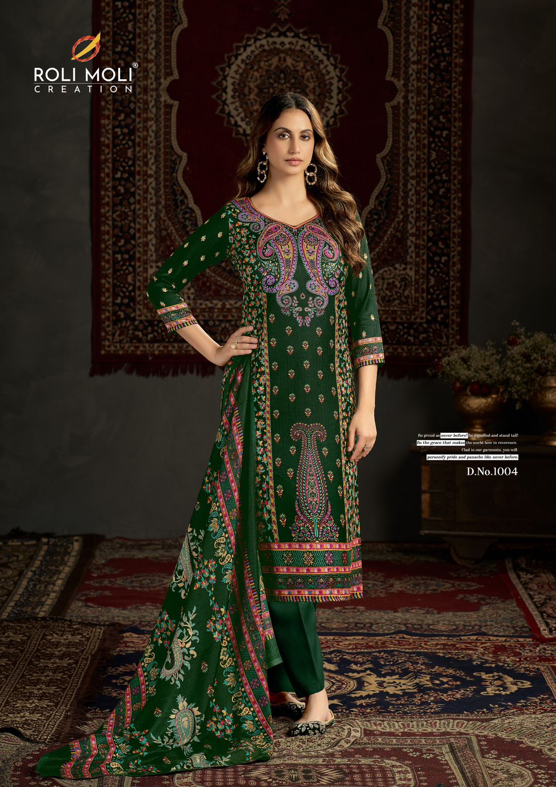 Tisha Roli Moli Karachi Pashmina Salwar Suits Manufacturer Gujarat