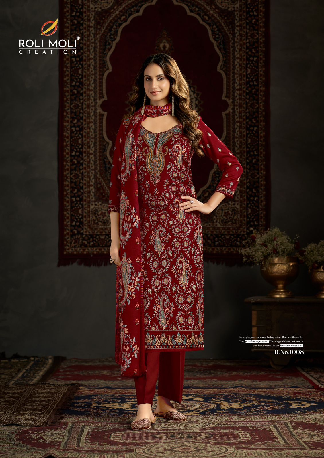 Tisha Roli Moli Karachi Pashmina Salwar Suits Manufacturer Gujarat