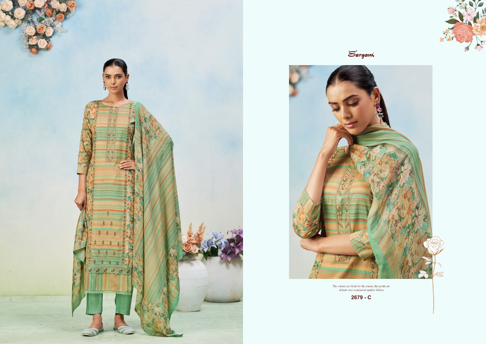 Tisha Sargam Prints Pure Jam Pant Style Suits Manufacturer Gujarat