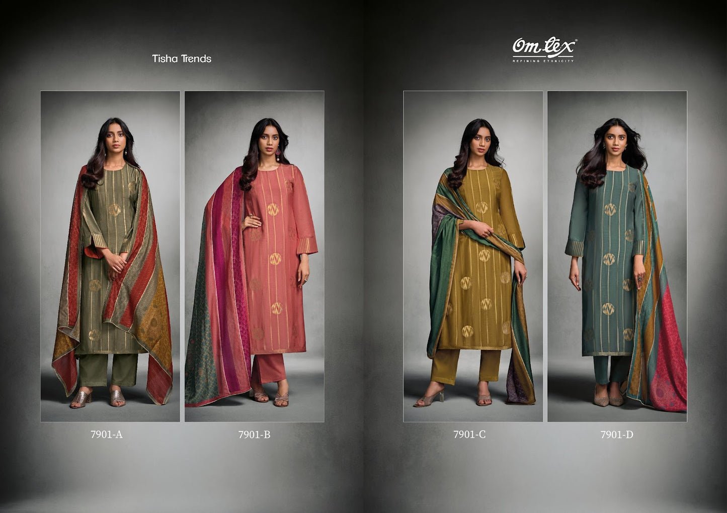 Tisha Trends Omtex Muslin Pant Style Suits Supplier Ahmedabad