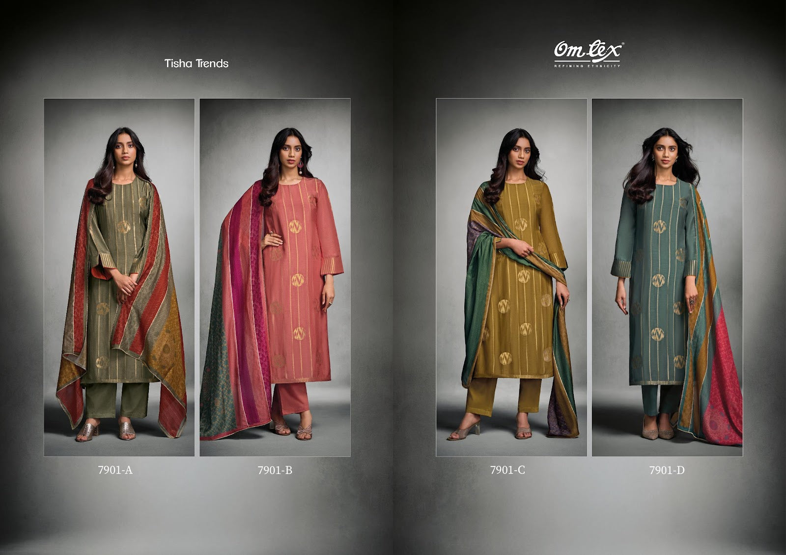 Tisha Trends Omtex Muslin Pant Style Suits Supplier Ahmedabad
