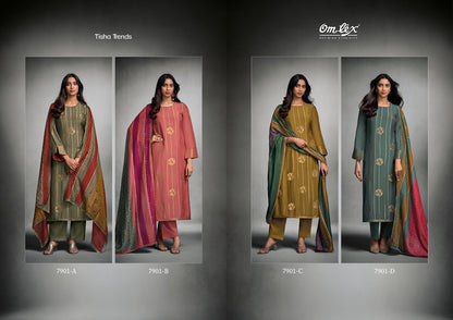 Tisha Trends Omtex Muslin Pant Style Suits Supplier Ahmedabad