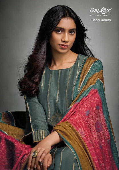 Tisha Trends Omtex Muslin Pant Style Suits Supplier Ahmedabad