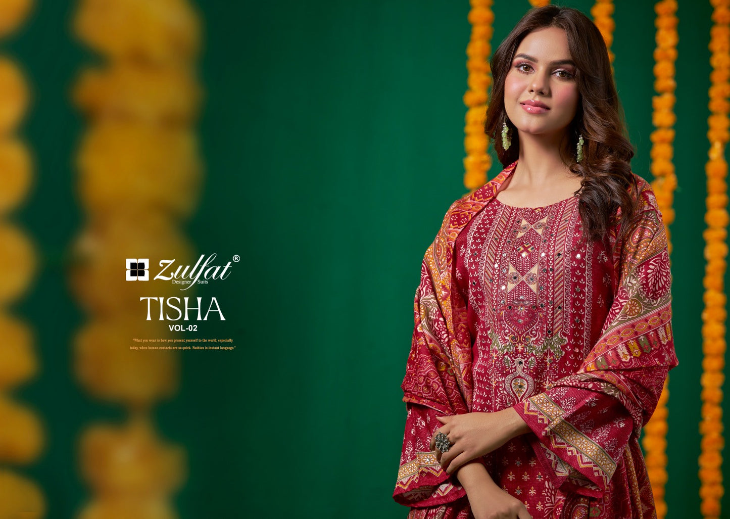 Tisha Vol 2 Zulfat Designer Viscose Simmer Karachi Salwar Suits Wholesale Price