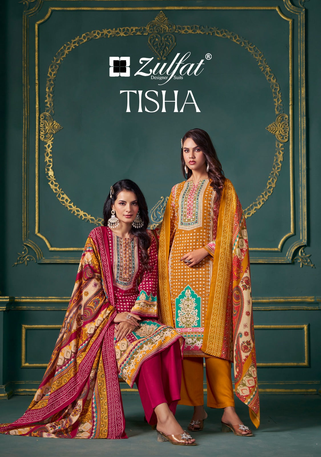Tisha Zulfat Designer Viscose Simmer Karachi Salwar Suits Exporter India