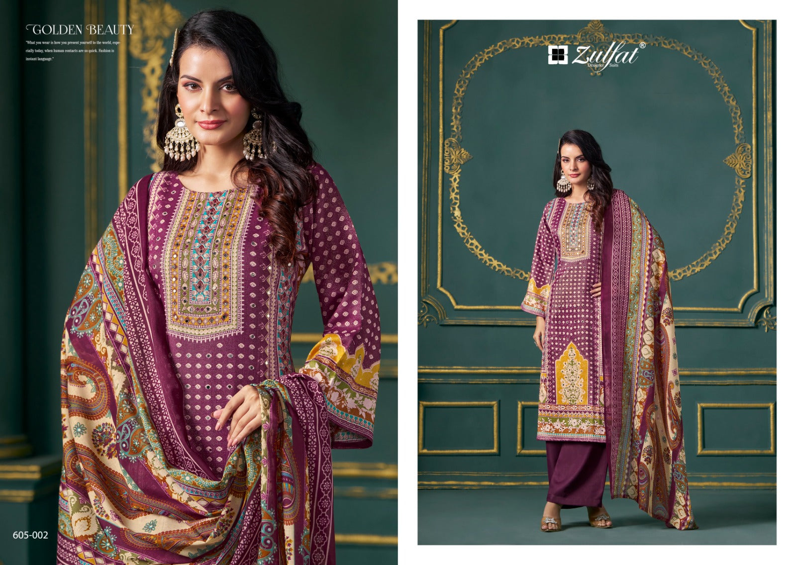 Tisha Zulfat Designer Viscose Simmer Karachi Salwar Suits Exporter India