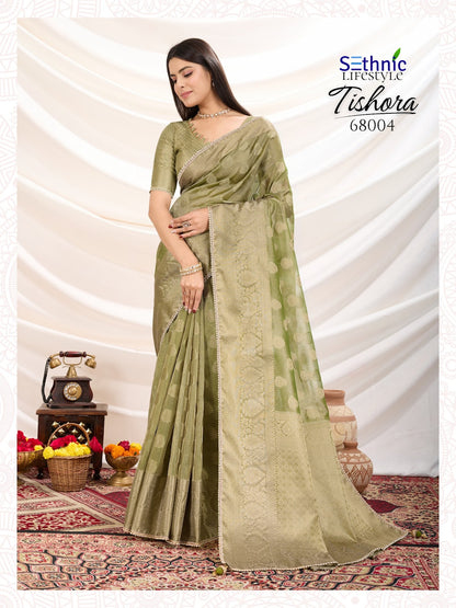 Tishora 68001-68004 Sethnic Tissue Silk Sarees Wholesaler
