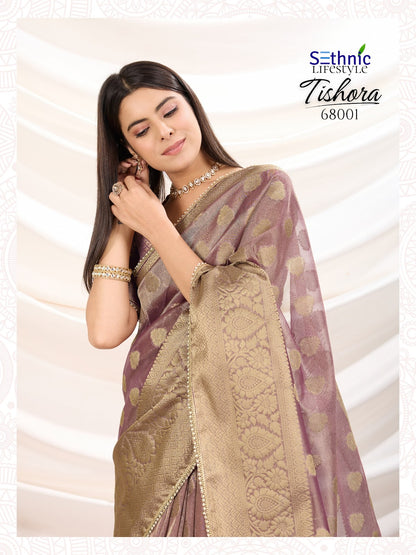 Tishora 68001-68004 Sethnic Tissue Silk Sarees Wholesaler