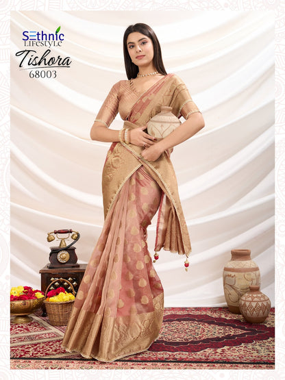 Tishora 68001-68004 Sethnic Tissue Silk Sarees Wholesaler