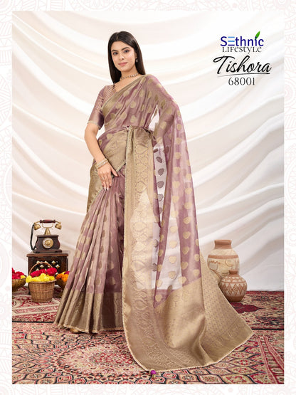Tishora 68001-68004 Sethnic Tissue Silk Sarees Wholesaler