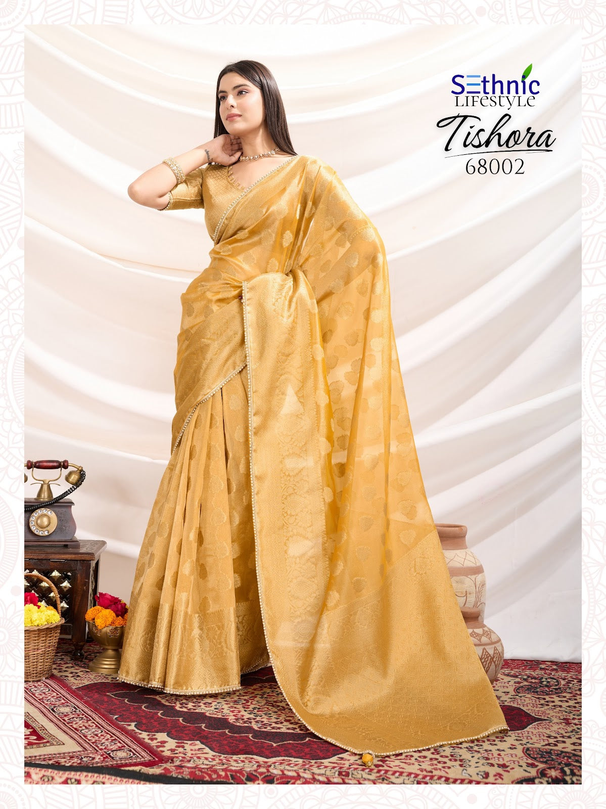 Tishora 68001-68004 Sethnic Tissue Silk Sarees Wholesaler