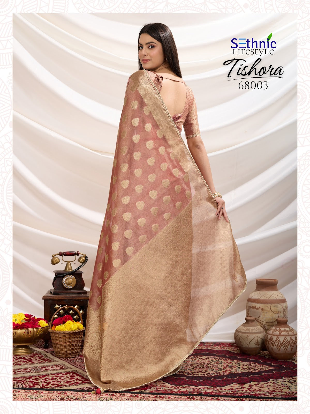 Tishora 68001-68004 Sethnic Tissue Silk Sarees Wholesaler