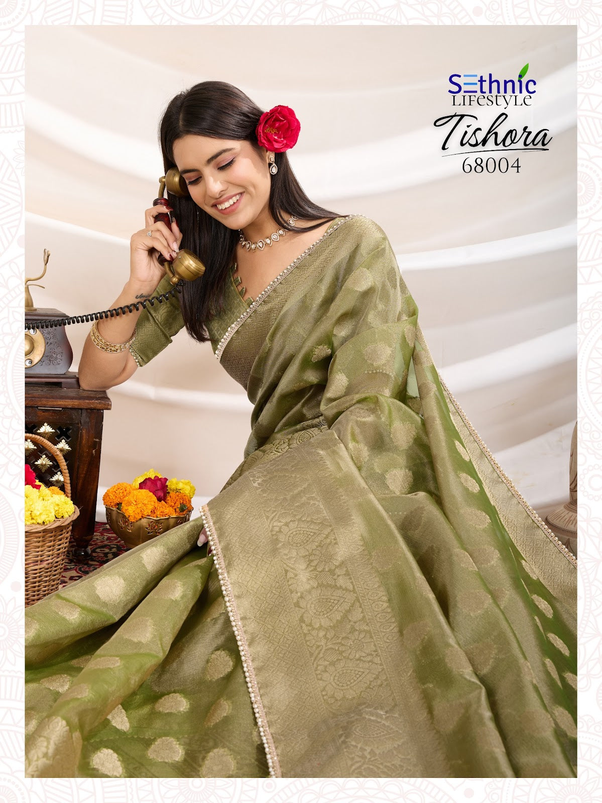 Tishora 68001-68004 Sethnic Tissue Silk Sarees Wholesaler