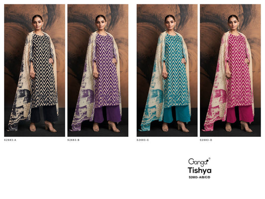 Tishya 2683 Ganga Premium Cotton Plazzo Style Suits Supplier