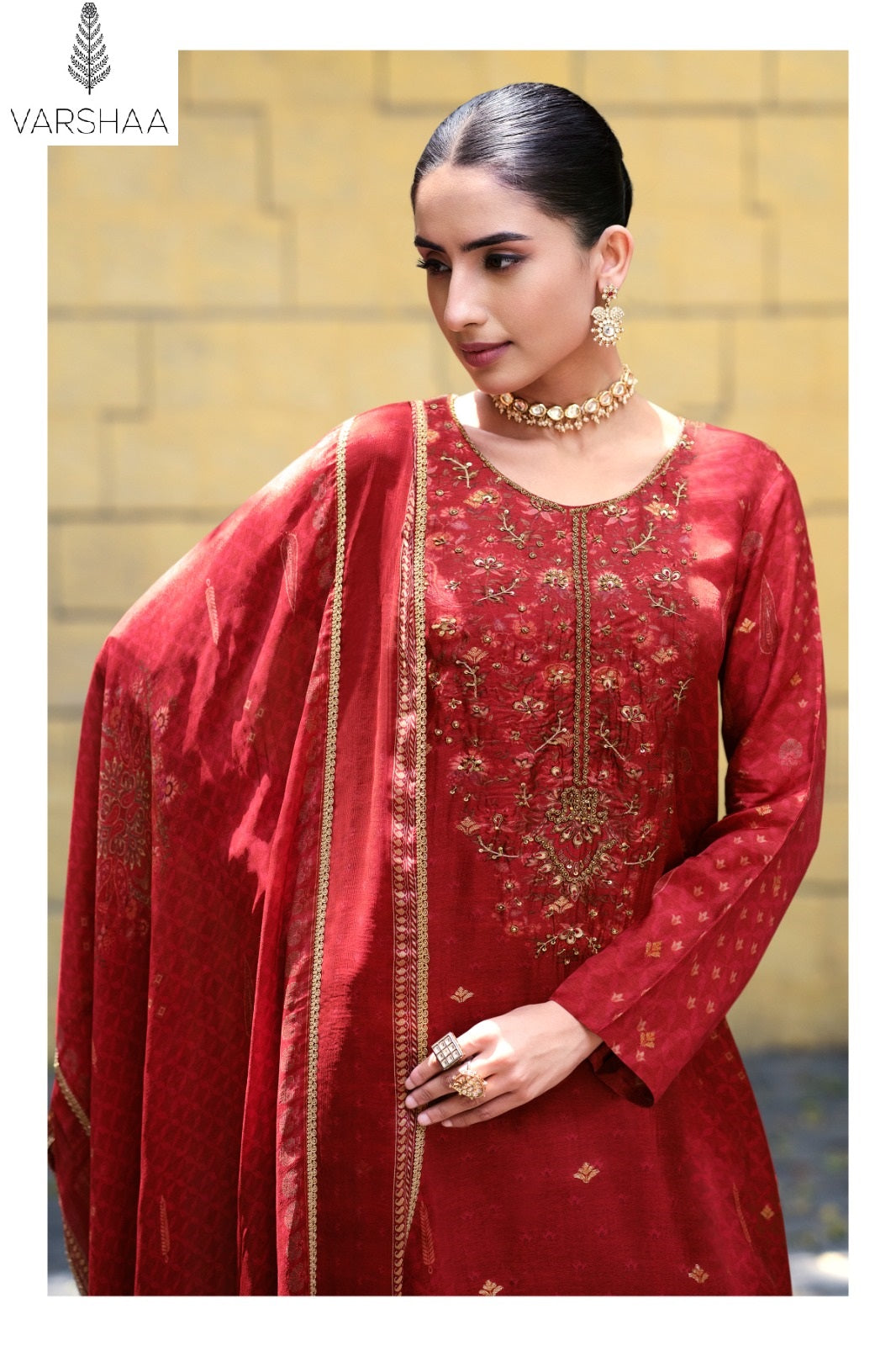 Tishya Varshaa Viscose Woven Pant Style Suits Wholesaler