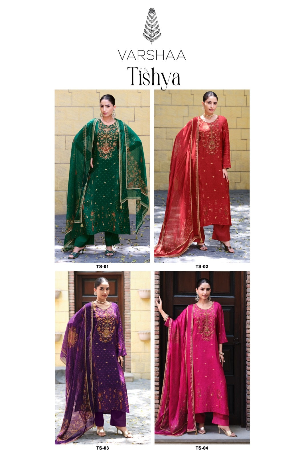 Tishya Varshaa Viscose Woven Pant Style Suits Wholesaler