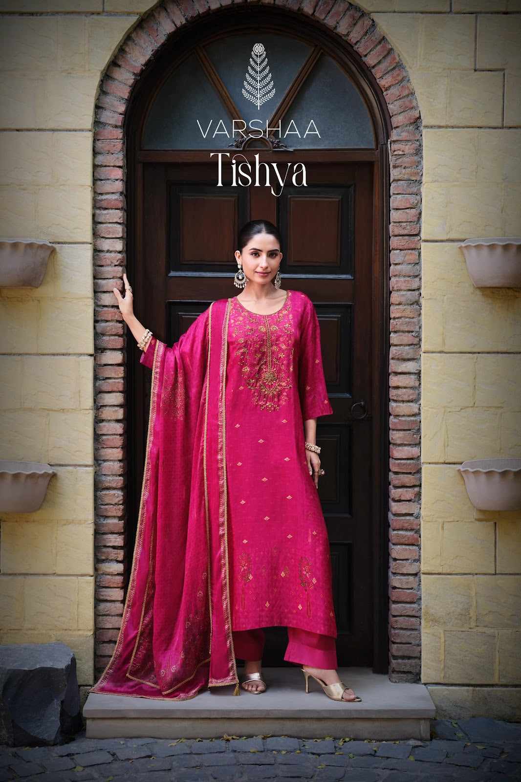 Tishya Varshaa Viscose Woven Pant Style Suits Wholesaler