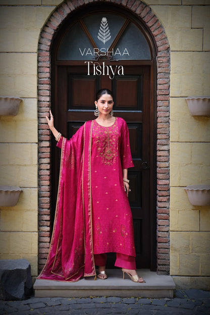 Tishya Varshaa Viscose Woven Pant Style Suits Wholesaler